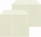 HolidayIdeas 2 Pack Square Fitted Table Covers - 34 x 34 Inch -Card Table Clothes Washable Tablecloth Protectors for Parties, Holiday Dinner, Trade Show, Vendor Stand, Butter Cream