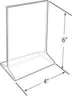 Azar 142726 Vertical Top Load 4" wide x 6" high Acrylic Sign Holder, 10 Count