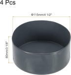 uxcell 4pcs Rubber End Caps 115mm(4 1/2 Inch) ID x 80mm(3 1/8 Inch) H Vinyl Round End Cap Cover Screw Thread Protectors Dark Grey