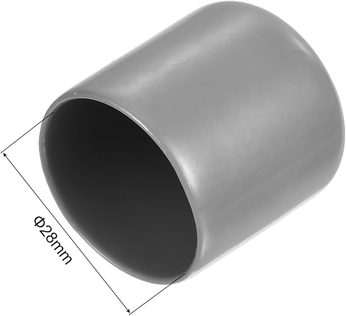 uxcell 10pcs Rubber End Caps 28mm ID Vinyl Round End Cap Cover Screw Thread Protector Light Grey