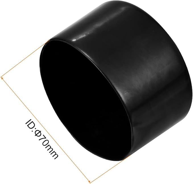 uxcell 5pcs Rubber End Caps 2 3/4"(70mm) ID Vinyl PVC Round Tube Bolt Cap Cover Screw Thread Protectors Black