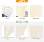 2 Pack 6 Ft Beige Spandex Table Cover Fitted Rectangular Tablecloth Stretchable Fabric Table Cloth 6 ft Wrinkle-Free for Party Tradeshows Banquet Weddings Cocktail