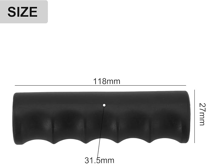 2Pcs Wheelbarrow Handle Covers 22-30mm Rubber Grip Sleeves Non Slip Garden Cart Handles Shock Absorption Black(118 x 27mm)