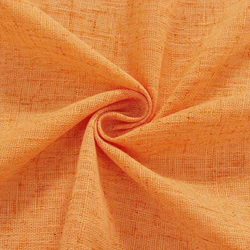 Faux Linen Semi Sheer Room Divider Curtain with Flexible Curtain Track, Light Filtering Privacy Drapes for Window Sliding Glass Door, Living Room Bedroom, Sunset Orange, 72" W x 96" L,1 Panel