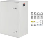 VEVOR Steel Electrical Enclosure Box, 24'' x 16'' x 12'', IP65 Weatherproof Carbon Steel Hinged Junction Box with Mounting Plate