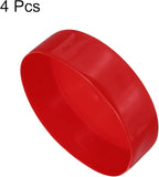 uxcell 4pcs Rubber End Caps 7 1/16"(180mm) ID Vinyl Round End Cap Cover Screw Thread Protectors Red, 50mm Height