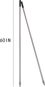 Matthew Cleaning Commercial Screw On Mop Handle for Floor Cleaning Heavy Duty Mop Head Replacement Holder 60inch with Threaded Metal Tip(Gray, 12 Pack)