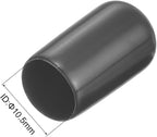 uxcell 10pcs Rubber End Caps 10.5mm ID Vinyl Round End Cap Cover Screw Thread Protector Dark Grey
