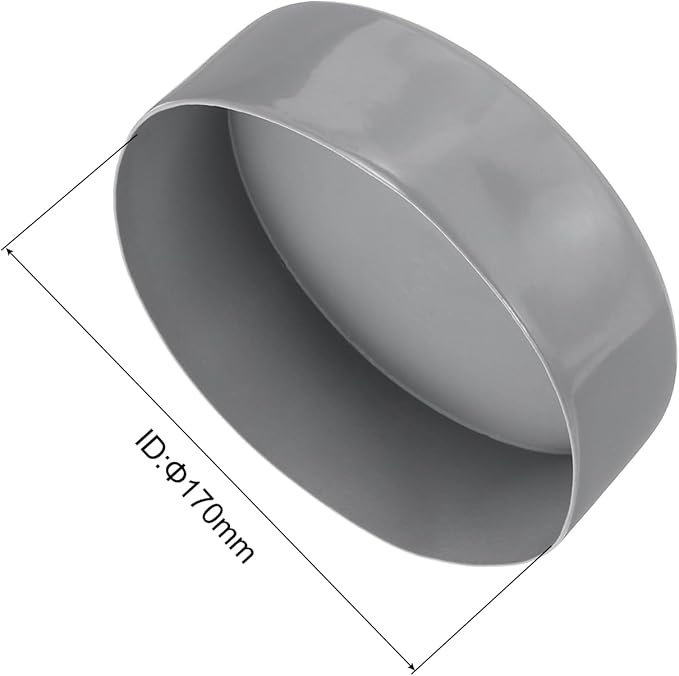 uxcell 4pcs Rubber End Caps 170mm ID Vinyl Round End Cap Cover Screw Thread Protectors Light Gray, 50mm Height