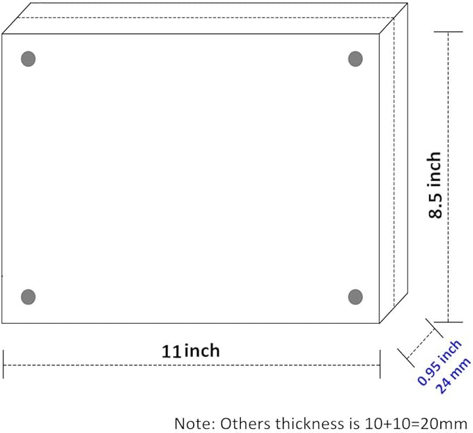 NIUBEE 8.5x11 Acrylic Picture Frames 3 Pack, Clear Certificate Document Magnetic Photo Frame for Tabletop Display