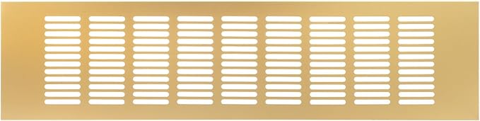 Vent Systems 16 x 4 Inch (Outer Dimensions) Air Supply Ventilation Grille - Gold Aluminum Rectangle Intake/Exhaust Door Vent Deflector - HVAC for Home Improvement Floor, Wall Duct Cover