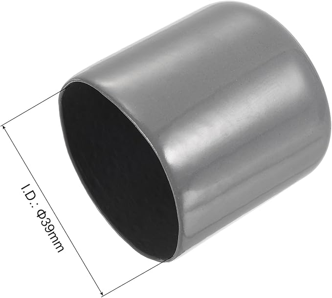 uxcell 10pcs Rubber End Caps 39mm ID Vinyl Round End Cap Cover Screw Thread Protectors Dark Grey