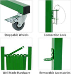 TRUNK Expandable Metal Barricade, 8 FT, Green, Portable Safety Barrier with Casters, Flexible Mobile Barrier Gate, Adjustable Temporary Fence for Garden Indoor,Shopping mall