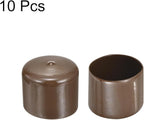 uxcell 10pcs Rubber End Caps 47mm(1 7/8") ID Vinyl Round End Cap Cover Screw Thread Protectors Brown