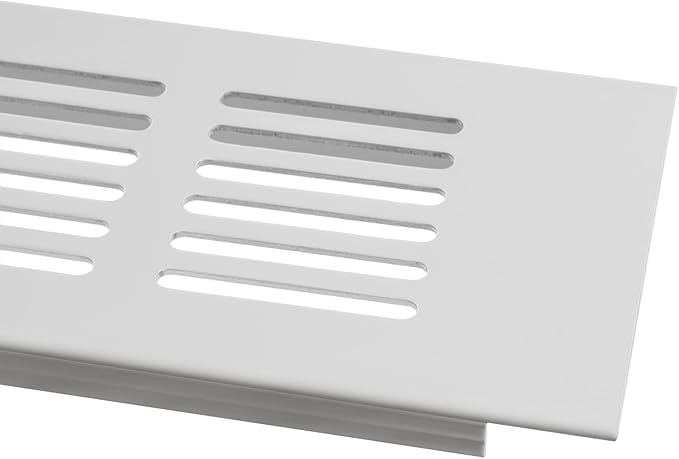 Vent Systems 15.75 x 2.36 (Outer Size) Air Supply Ventilation Grille - White Aluminum Rectangle Intake/Exhaust Door Vent Deflector - HVAC for Home Improvement Floor, Wall Duct Cover