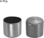 uxcell 4pcs Rubber End Caps 46mm ID Vinyl Round End Cap Cover Screw Thread Protectors Dark Grey, 40mm Height
