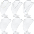 6 Pcs Necklace Display Stand Necklace Holder Jewelry Bust Display Stands for Selling Home Store Trade Shows Photography Props Retail(White,Velvet)