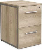 nbf signature series at Work Office Files Pedestal Cabinet - Two Drawer File Cabinet with Lock - Espresso Laminate Office Filing Cabinets - 26.46" H Modern Mobile File Cabinet Document Storage