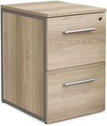 nbf signature series at Work Office Files Pedestal Cabinet - Two Drawer File Cabinet with Lock - Gray Laminate Office Filing Cabinets - 26.46" H Modern Mobile File Cabinet Document Storage