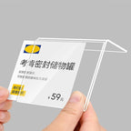 Self Adhesive Label Holder Acrylic Price Tag Displays Sign Holder L-Shape Table Top Sign Stand 10 Pack (90*30mm/3.54*1.18inches)