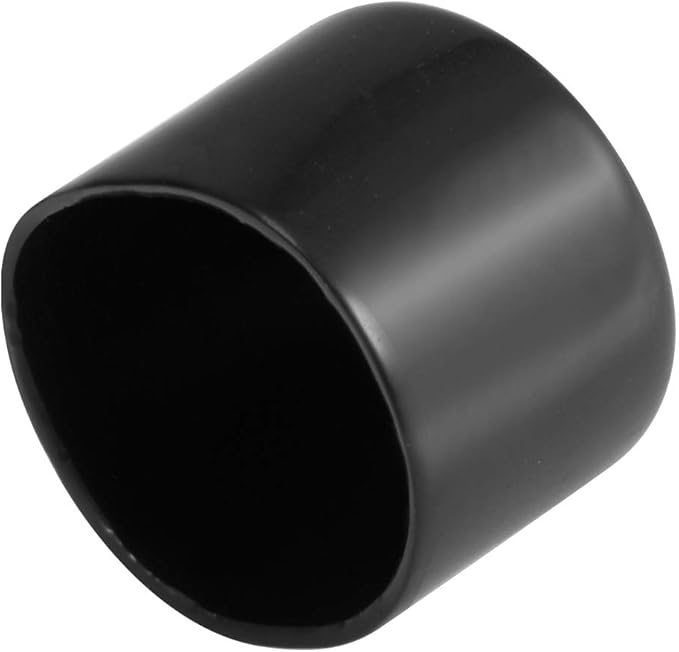uxcell 4pcs Rubber End Caps 40mm ID Vinyl Round End Cap Cover Screw Thread Protectors Black, 40mm Height