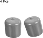 uxcell 4pcs Rubber End Caps 32mm ID Vinyl Round End Cap Cover Screw Thread Protectors Light Gray, 30mm Height