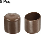 uxcell 5pcs Rubber End Caps 30mm(1 3/16") ID Vinyl PVC Round Tube Bolt Cap Cover Screw Thread Protectors Brown