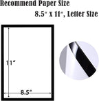 8.5x11 Magnetic Sign Holder Wall Mount,Self-Adhesive Plastic Display Frames,Clear PVC Sign Holder with Magnet Strip Border for Window/Door/Fridge/Document Notice Paper(24Pcs,Black)