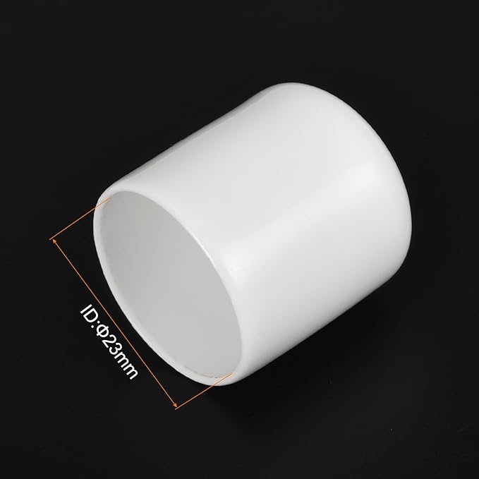 uxcell 5pcs Rubber End Caps 23mm ID Vinyl PVC Round Tube Bolt Cap Cover Screw Thread Protectors White