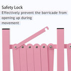 GYMTIME Expandable Metal Barricade, Flexible Mobile Safety Barrier, Folding Security Gate with Casters, Adjustable Traffic Temporary Fence for School, Shopping Mall, 16 Feet, Pale Pink