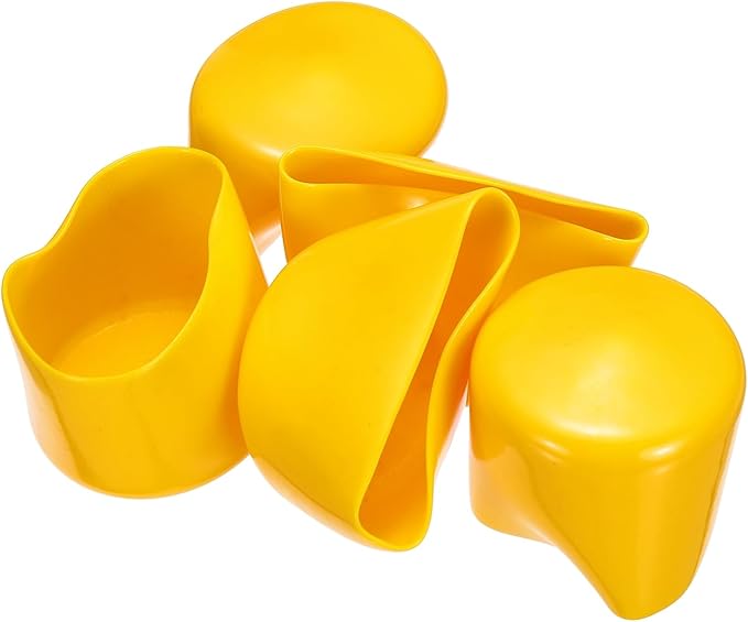 uxcell 5pcs Rubber End Caps 55mm(2.2 Inch) ID Vinyl PVC Round Tube Bolt Cap Cover Screw Thread Protectors Yellow