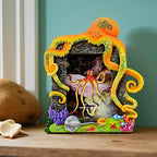 4″X6″Decorative Octopus Hand-Crafted resin Picture Frame for Tabletop. Deep sea Octopus Design Home Décor..Photo Gallery. Art. Octopus Figurine. More (4″x6″) (Orange)