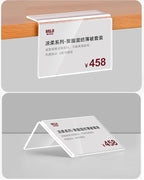 Self Adhesive Label Holder Acrylic Price Tag Displays Sign Holder L-Shape Table Top Sign Stand 10 Pack (100*100mm/3.94*3.94inches)