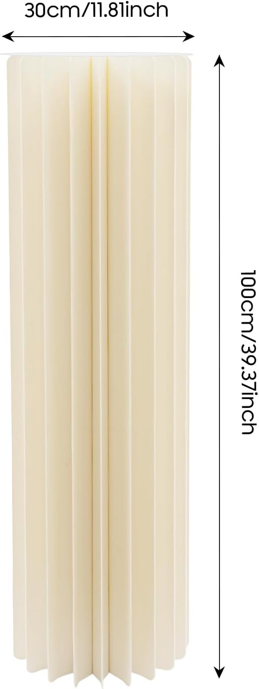 2Pcs Cylinder Flowers Stands, 39.37in Foldable Cardboard Centerpiece Display Pillars and Columns Display Pedestal Cake Stand, for Wedding Party Garden Decoration