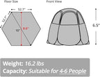 Alvantor Screen House Gazebo, 6-10-15 Person Pop Up Igloo Screened Canopy Tent with Mosquito Netting Sides, Instant UV Resistant Sun Shelter for Garden, Patio, Backyard