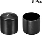 uxcell 5pcs Rubber End Caps 1 5/8"(41mm) ID Vinyl PVC Round Tube Bolt Cap Cover Screw Thread Protectors Black