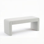 Velvet Entryway Bench End of Bed Bench Upholstered Modern Window Bench Comfy Ottoman for Dining Room/Bedroom/Living Room/Hallway/Indoor (Ivory White)