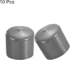 uxcell 10pcs Rubber End Caps 46mm ID Vinyl Round End Cap Cover Screw Thread Protectors Dark Grey