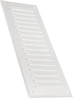 Vent Systems – 3.35 x 9.84 Inch (Inner) White Metal Rectangular Soffit Air Vent Grille Cover, Register Vent Deflector Louver Built-in Mesh HVAC For Bathroom Home Office Kitchen 4.92" x 11.61" (Outer)