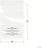 iMailer - 1000 Count - 5" x 7" Small Clear Poly Bags with Suffocation Warning Self Seal 1.6 Mil for Clothing, Bakery, Gifts - Resealable Adhesive, Not Strong