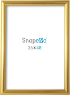 SnapeZo Gold Effect 36x48 Poster Frame, Front-Loading, Wall Mount, Aluminum 1.25" Profile, Professional Series