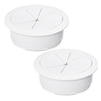 2 Pcs Desk Grommet 2" / 50 mm, Desk Hole Cover for Cables White, Cable Grommet ABS Plastic, Desk Hole Grommet for Home & Office Pc, Detachable Cable Cord Organizer