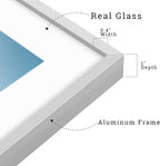 Frametory, 14x18 Metal Picture Frame with Mat for 12x16 Picture & Real Glass, Aluminum Photo Frame Collection (Silver, 1 Pack)