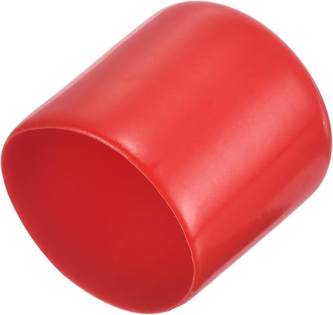 uxcell 4pcs Rubber End Caps 1 1/4"(31mm) ID Vinyl Round End Cap Cover Screw Thread Protectors Red, 30mm Height
