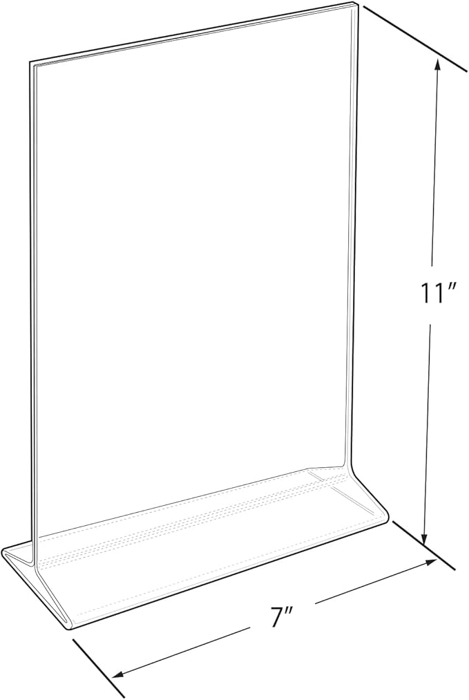 Azar Displays 142714 7-Inch Width by 11-Inch Height Top-Load Acrylic Sign Holder, 10-Pack