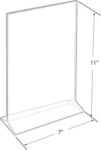 Azar Displays 142714 7-Inch Width by 11-Inch Height Top-Load Acrylic Sign Holder, 10-Pack