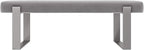 VANT Upholstered Bed Bench - Velvet Platinum Grey - Brushed Nickel - Contemporary Modern, Bedroom Bench Seat, Hallway, or Entryway
