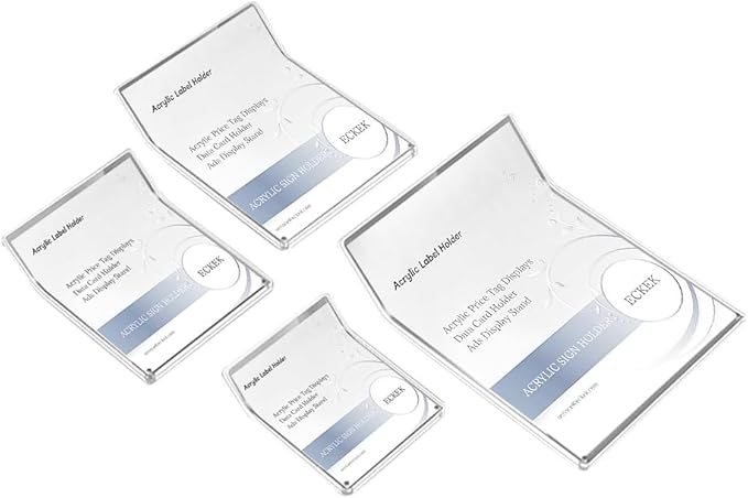 Acrylic Sign Holder Price Tag Displays Table Top Sign Stand (B：150*200mm/5.9*7.87 inches)