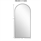 TinyTimes 76''x34'' Arched Floor Mirror, Full Body Mirror with Stand, Modern & Contemporary Design, Aluminum Alloy Frame (Black)