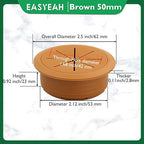 2 Pcs Desk Grommet 2-1/16" / 53 mm, Desk Hole Cover for Cables Brown, Cable Grommet ABS Plastic, Desk Hole Grommet for Home & Office Pc, Detachable Cable Cord Organizer